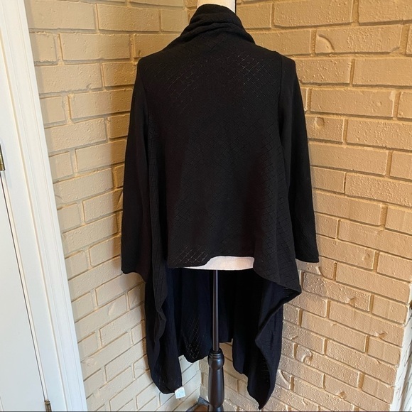 OSCAR DE LA RENTA Black Wool Cashmere Blend Long Open Cardigan Sweater Small S - Picture 4 of 8